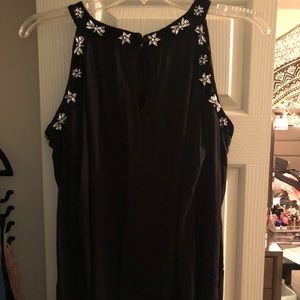 Black cold shoulder top